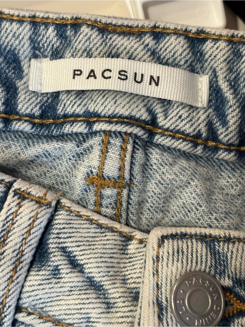 Pacsun Mom Jean Shorts Acid Wash Blue Denim Rolled Cuffed Hem Cotton Women's 24 - Picture 2 of 8